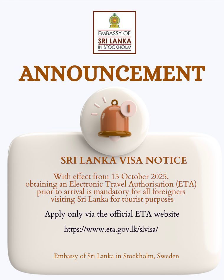 ETA till SriLanka